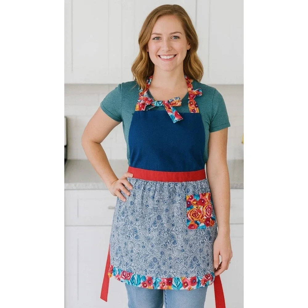Pioneer Woman 3-Piece Kitchen Set Flea Market Pattern-Apron, Oven Mitt Potholder
